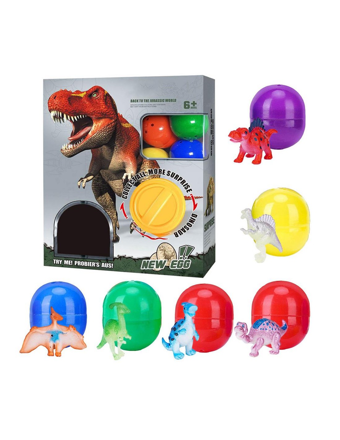 Dinozaurai kiaušiniai - siurprizas, 6 vnt. rinkinys Dinozaurai kiaušiniai - siurprizas, 6 vnt. rinkinys