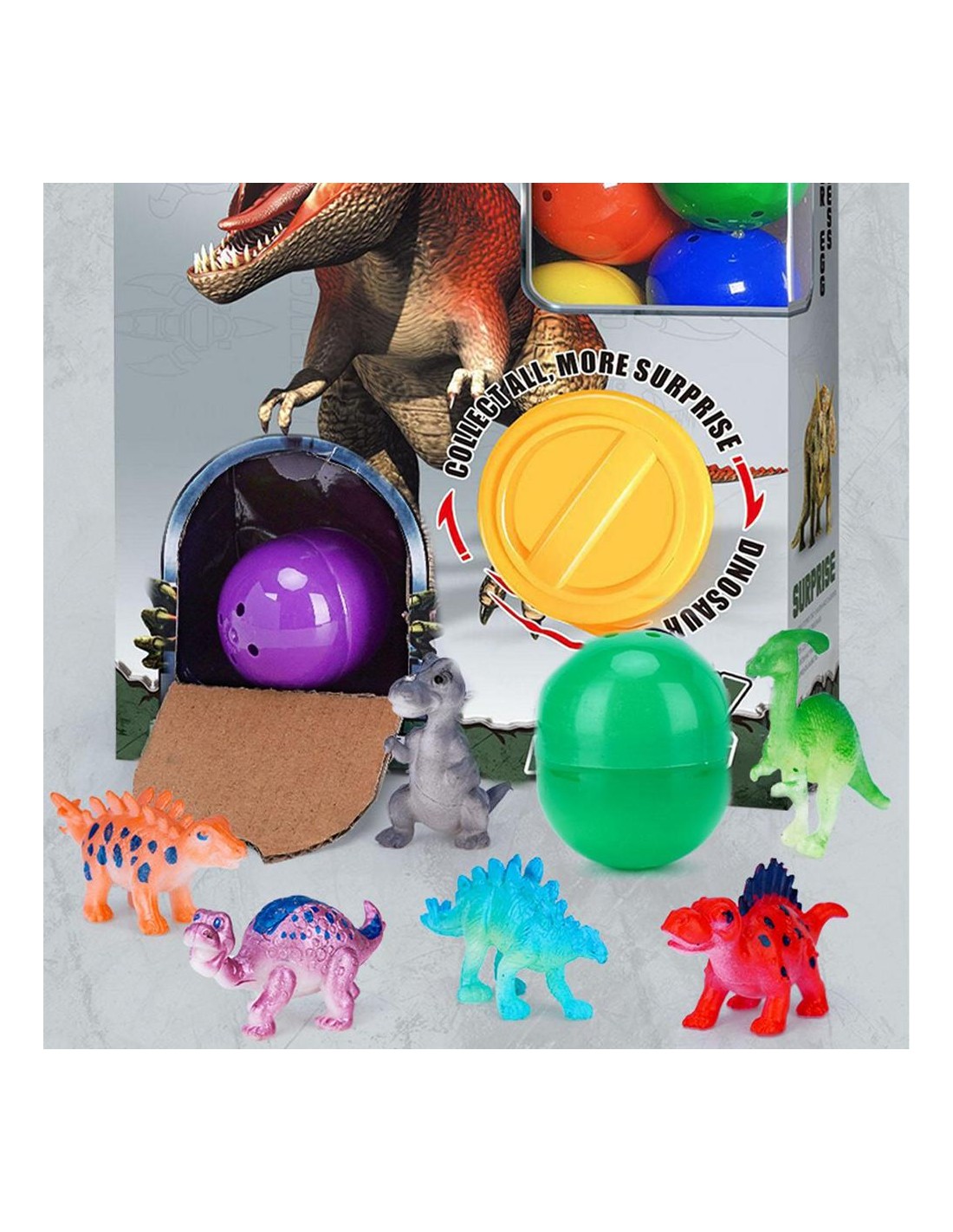 Dinozaurai kiaušiniai - siurprizas, 6 vnt. rinkinys