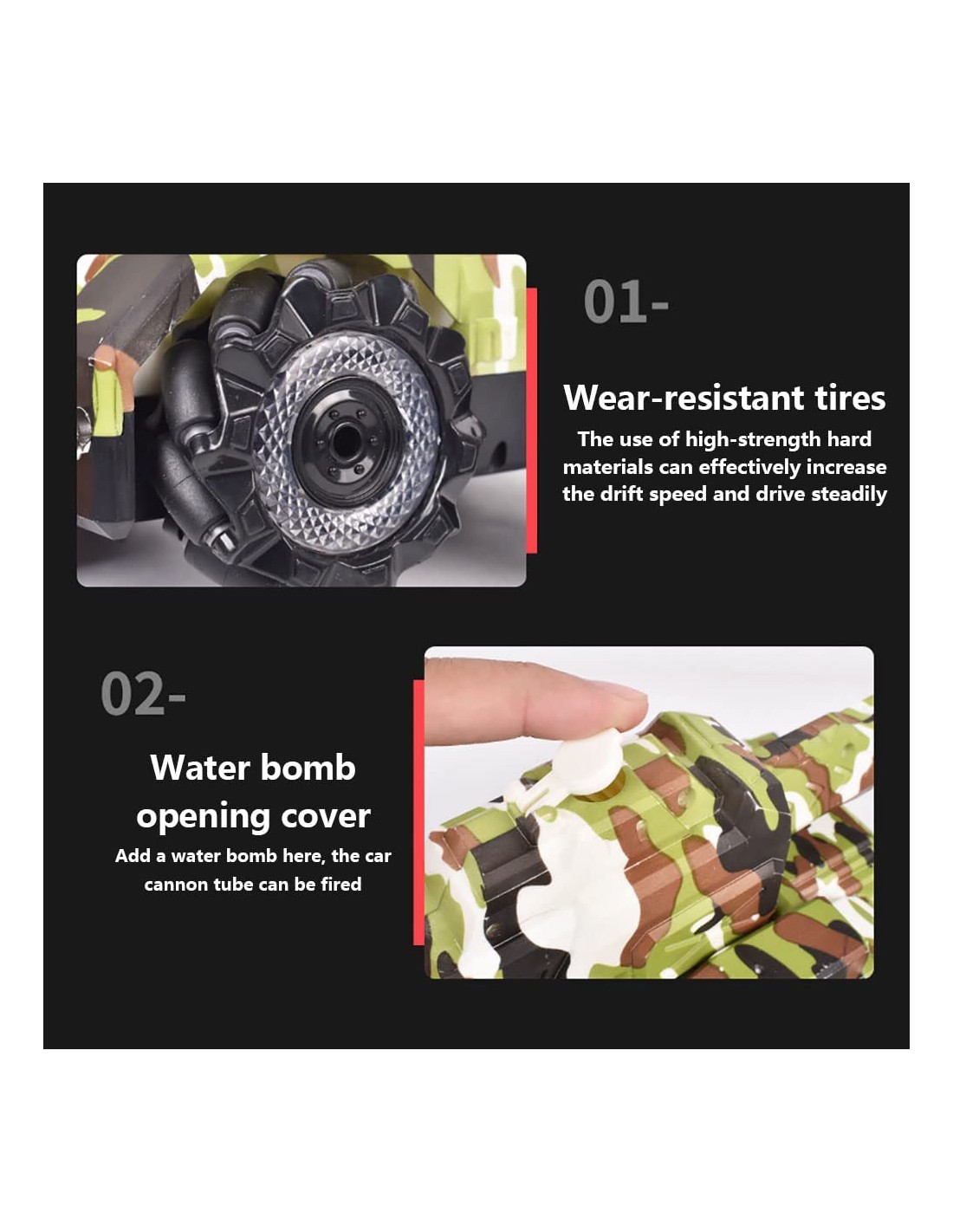 RC tankas šaudantis vandens kukomis, valdomas laikrodžiu ir pultu, su taikiniu RC tankas šaudantis vandens kukomis, valdomas laikrodžiu ir pultu, su taikiniu