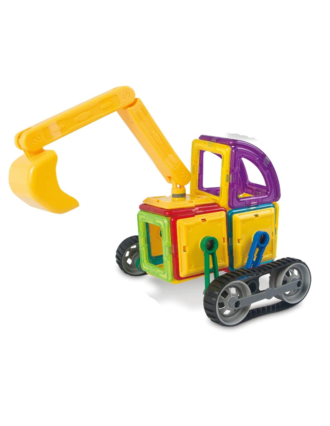 Magnetinis konstruktorius 48 detalės, ekskavatorius su vikšrais