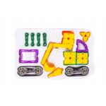 Magnetinis konstruktorius 48 detalės, ekskavatorius su vikšrais Magnetinis konstruktorius 48 detalės, ekskavatorius su vikšrais