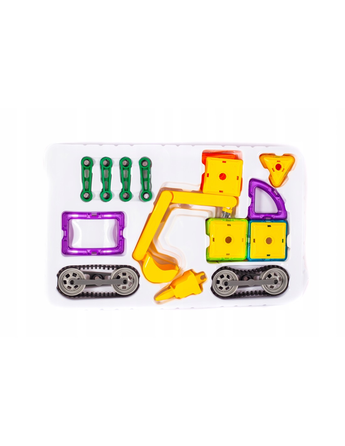 Magnetinis konstruktorius 48 detalės, ekskavatorius su vikšrais Magnetinis konstruktorius 48 detalės, ekskavatorius su vikšrais