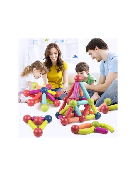 Magnetinis konstruktorius didelės detalės, ekskavatoriai, mašinos, 90 detalių Magnetinis konstruktorius didelės detalės, ekskavatoriai, mašinos, 90 detalių