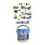 Magnetinis konstruktorius didelės detalės, ekskavatoriai, mašinos, 90 detalių Magnetinis konstruktorius didelės detalės, ekskavatoriai, mašinos, 90 detalių