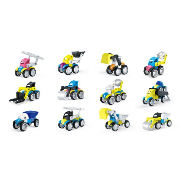 Magnetinis konstruktorius didelės detalės, ekskavatoriai, mašinos, 90 detalių Magnetinis konstruktorius didelės detalės, ekskavatoriai, mašinos, 90 detalių