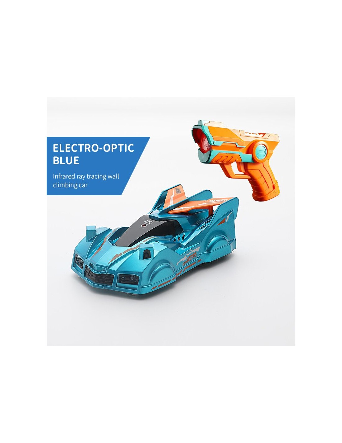 RC mašina važiuojanti sienomis, su lazeriu valdymo pultu, LED efektai, pakraunama