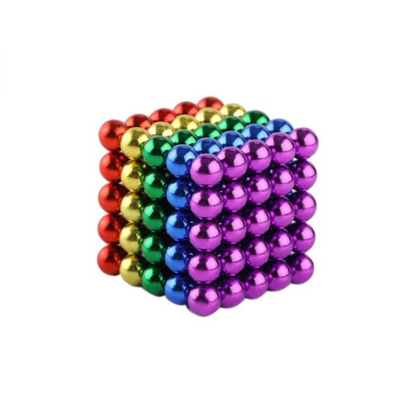 Spalvotas magnetinių rutuliukų rinkinys, komplekte 125 vienetų kamuoliuku