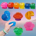 SLIME, lipni tampoma masė, mašinos forma, su rutuliukais