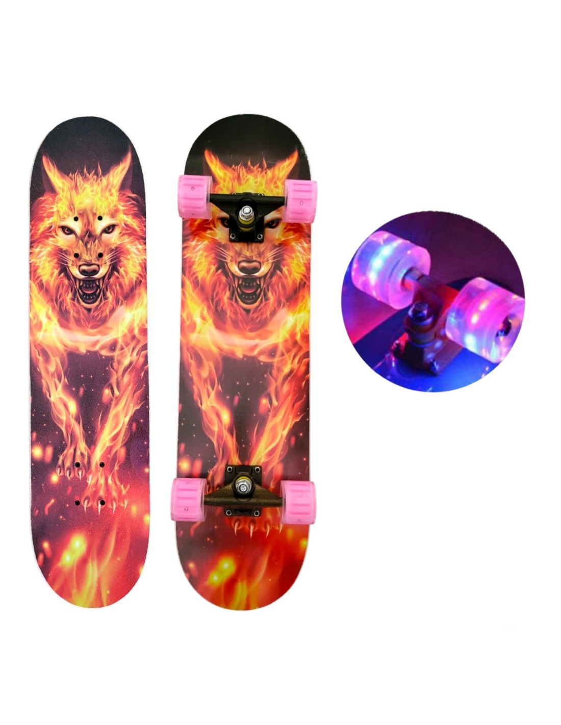 Riedlentė skate board 80 cm., LED šviečiantys ratukai