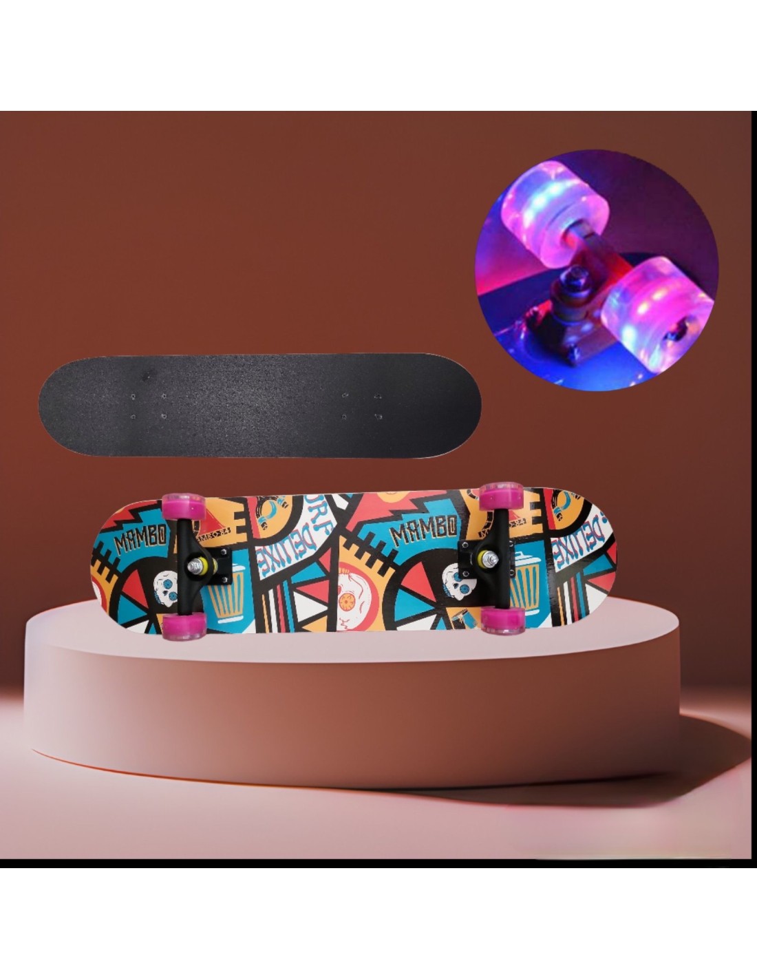 Riedlentė skate board 80 cm., LED šviečiantys ratukai