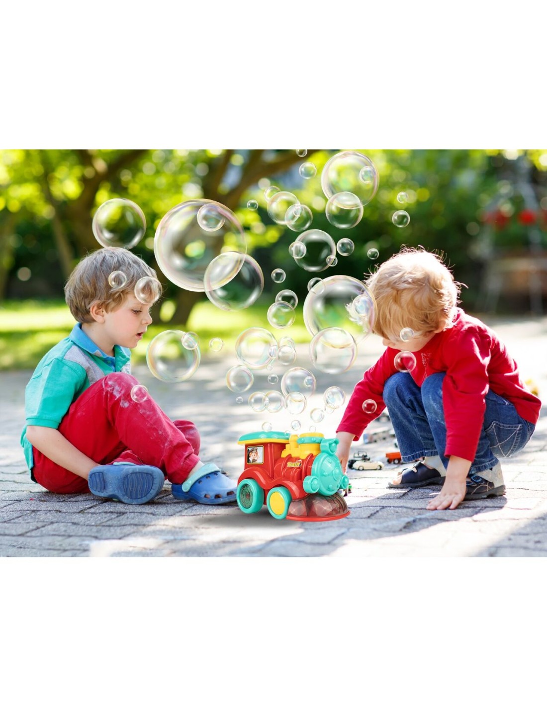 Muilo burbulų traukinys su garso ir šviesos efektais LED Muilo burbulų traukinys su garso ir šviesos efektais LED