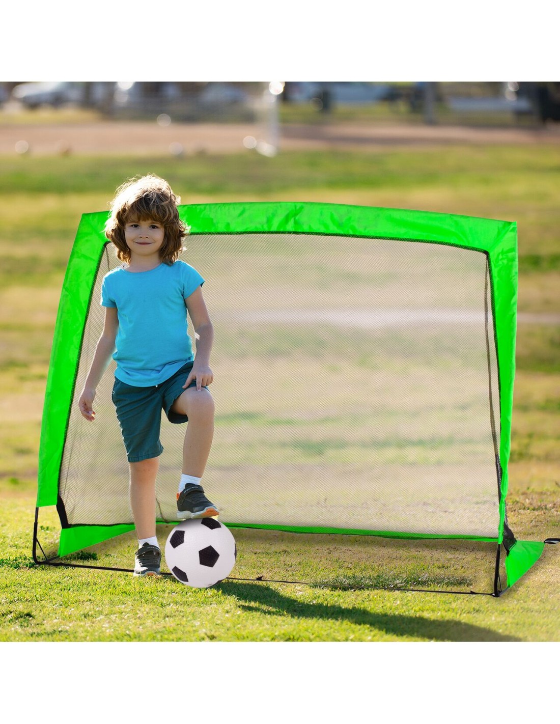 Futbolo vartai sulankstomi, 120x90cm., žalia ir oranžinė spalva Futbolo vartai sulankstomi, 120x90cm., žalia ir oranžinė spalva