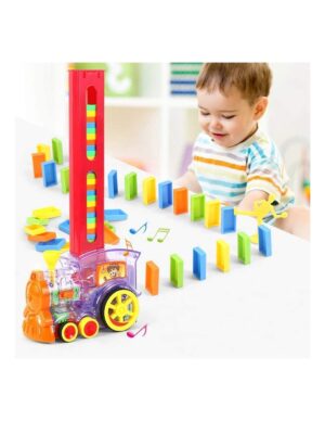 Domino traukinukas 80 detalių, LED apšvietimas