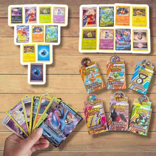 Pokemon CROWN ZENITH tipo kortos 25 vnt. Pokemon CROWN ZENITH tipo kortos 25 vnt.