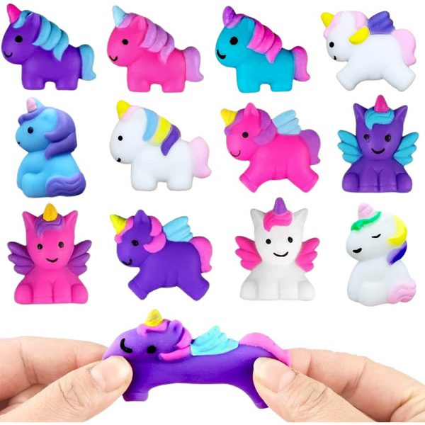 Mini squishy silikoniniai tampomi žaislai 6 vnt./ unicorn