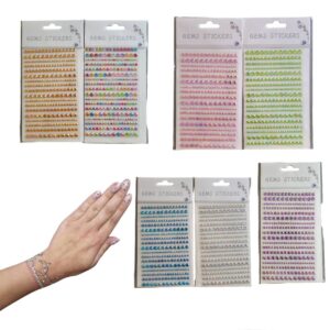 Klijuojami veido akmenukai (cirkonis) 4 dydžiai, 1 lapelis