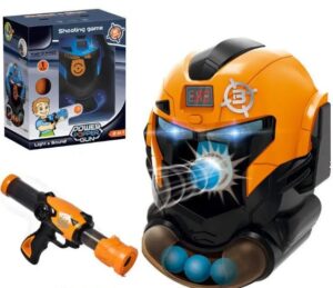 Robotas taikinys su šautuvu ir kamuoliukais