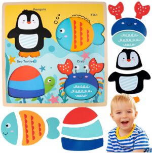 Medinė dėlionė didelės detalės gyvūnai