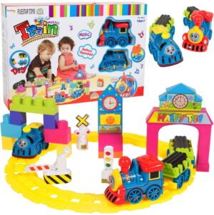 Elektrinis traukinukas su kaladėlėmis