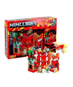 Konstruktorius Tvirtovė Minecraft tipo su LED apšvietimu<span> - </span>Raudona