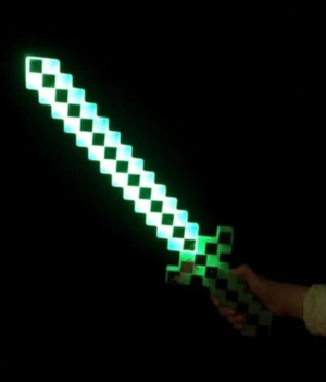 Šviečiantis kardas Minecraft, 60 cm<span> - </span>Žalia