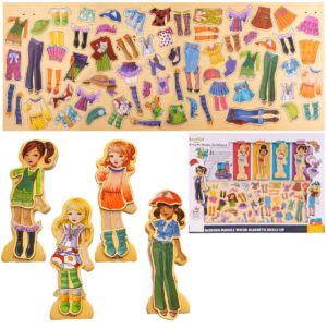 Medinė magnetinė dėlionė Aprenk mergaitę