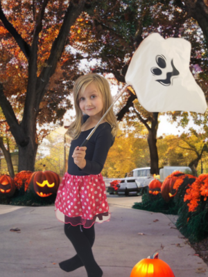 Helovino saldainių krepšelis su lazda