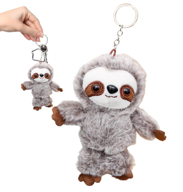 Pliušinis raktų pakabukas Tinginys