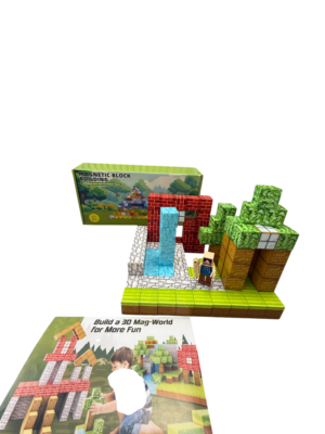 Minecraft magnetinių statybinių blokų kaladėlių rinkinys 100 vnt