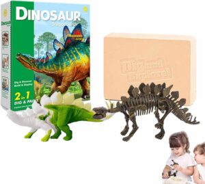 Archeologijos kasinėjimo rinkinys  dinozauras   stegosauras su akvarele
