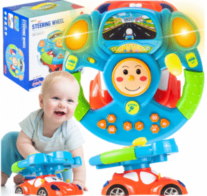 Interaktyvus vairas kūdikiui su automobiliu