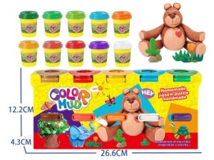 Spalvoto plastilino modelino rinkinys vaikams Color Mud – 10 spalvų