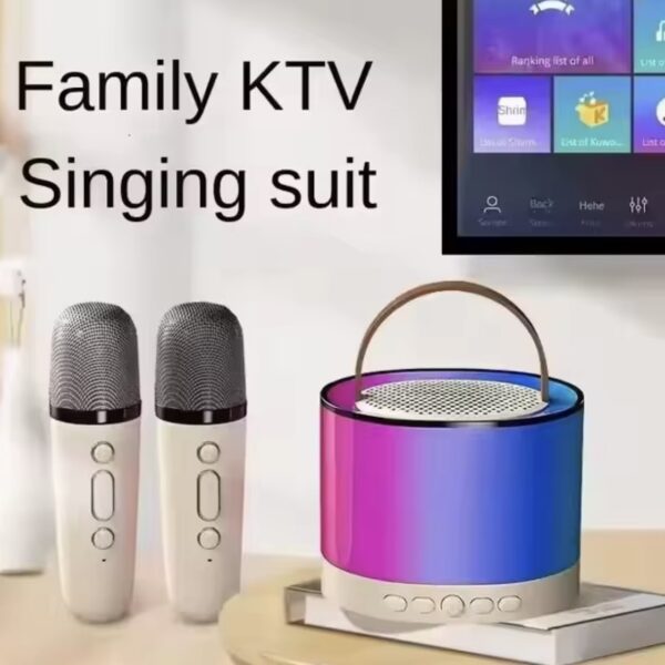 Screenshot K52 Karaoke kolonėlė su dviem mikrofonais (RGB šviesos)