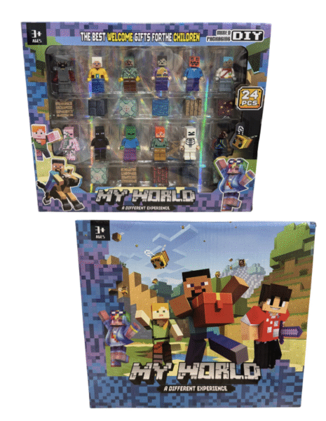 Minecraft figūrėlių rinkinys „My World“ (24 vnt)