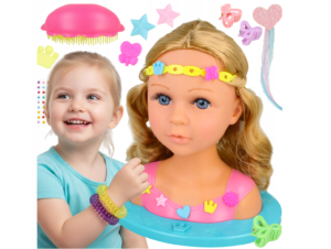 Lėlės galva šukavimui su priedais šviesos efektai