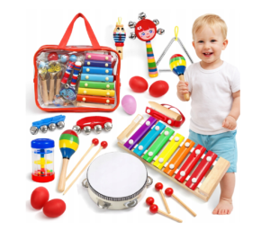 Medinis muzikos instrumentų rinkinys 18 dalių
